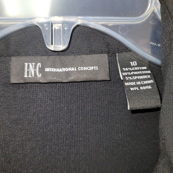 INC Black Wrap Short Sleeve Tie Waist Shirt Top 10 Minimalist Office Workwear - Picture 8 of 11